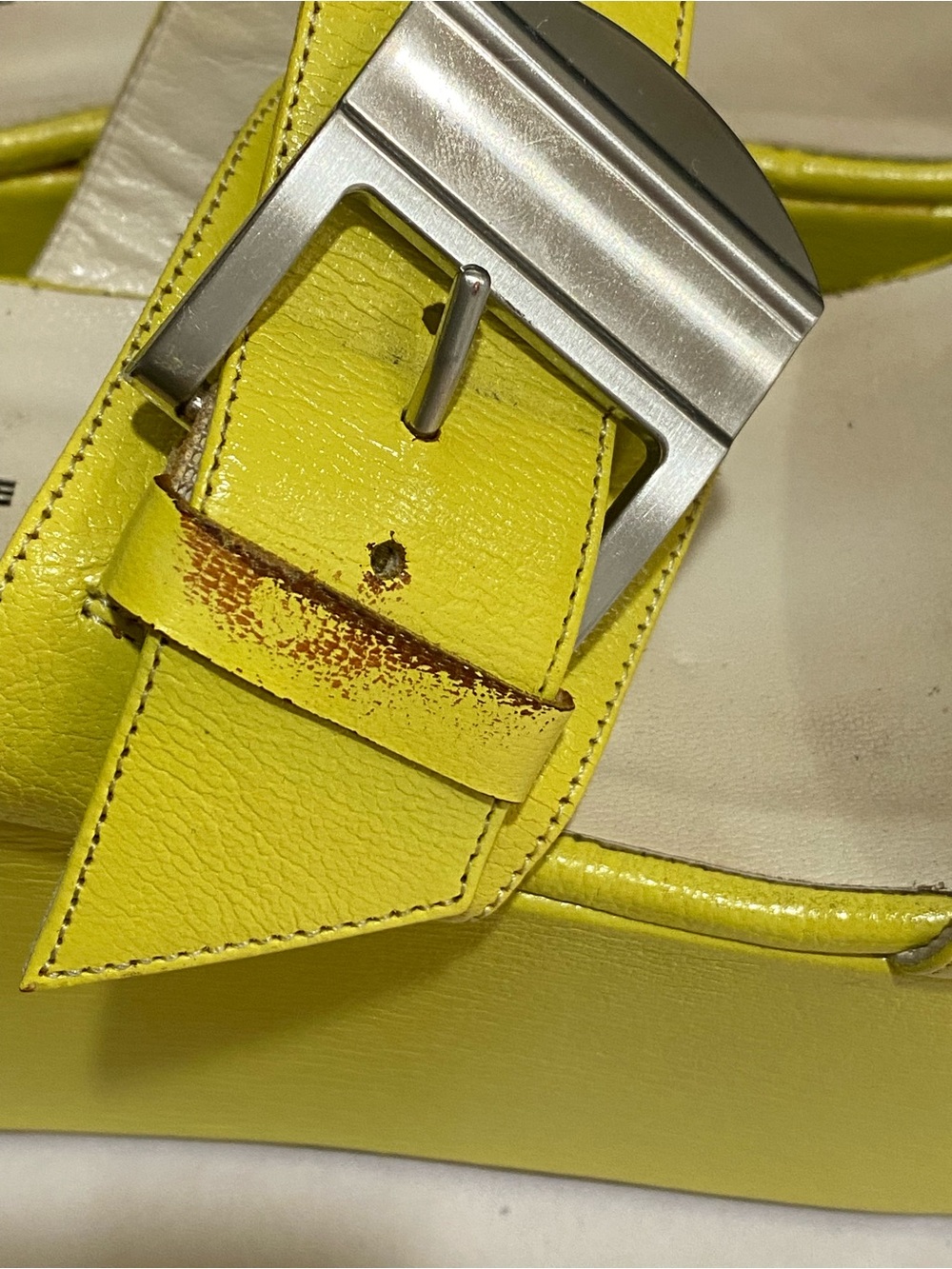Simon Miller Yellow Leather Coaster Platform Sandals – Buckle Accent – Size 7 - Picture 6 of 7